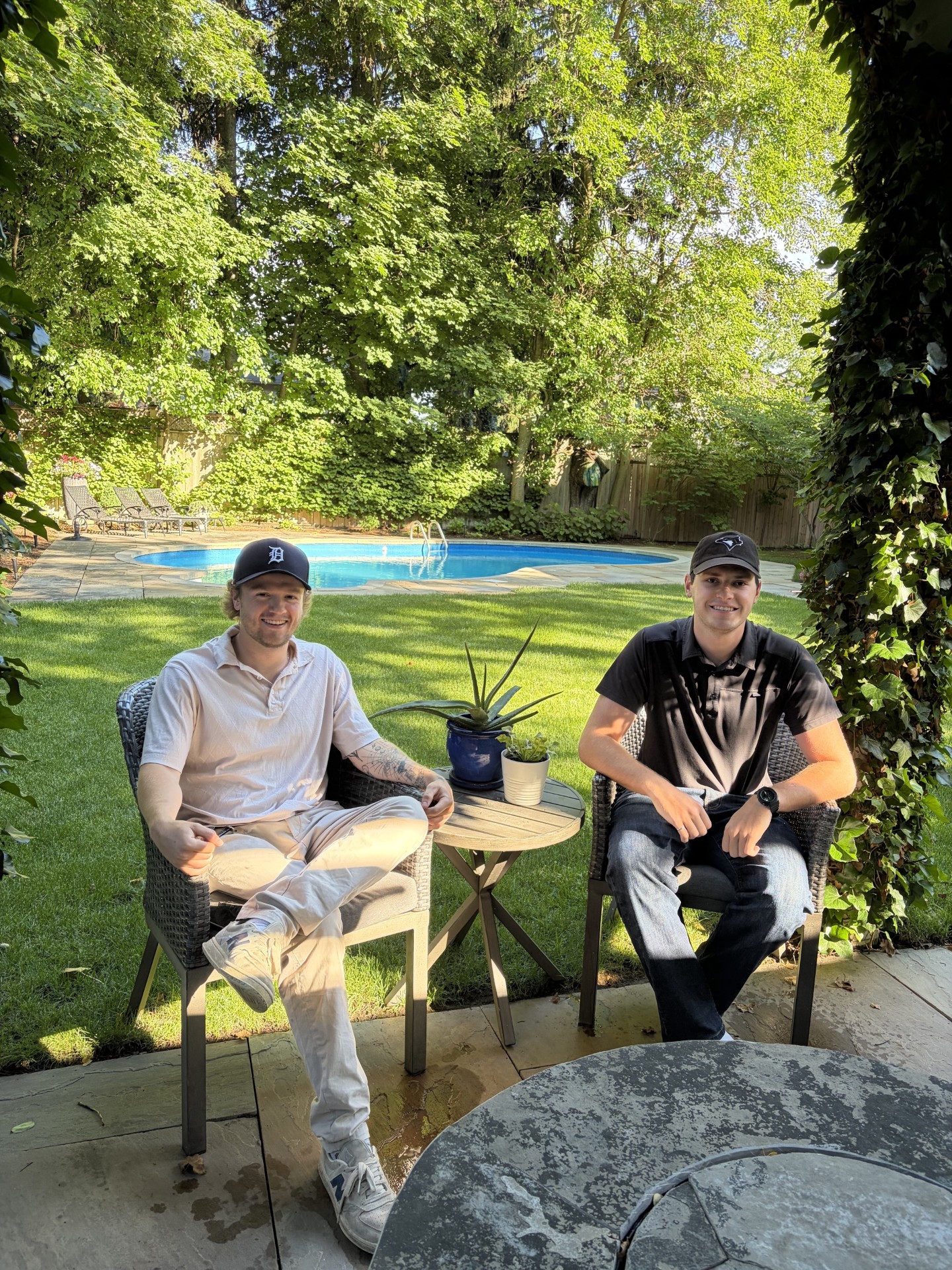 Noah and Elliott, owners of Happy Grass Landscaping